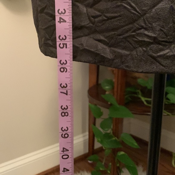 Gestuz dress Scandinavian faux leather deep plunge Eu size 36 US small - Picture 2 of 11